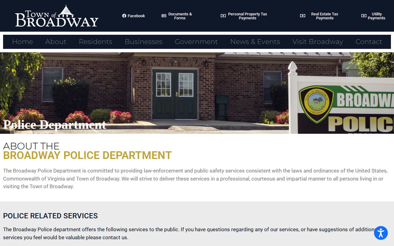 Broadway Police Department official page for Rockingham County booking-record inquiries